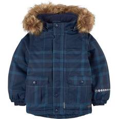 Kariert Jacken Minymo Winter Coat Jacket - Bluesteel (160534-7002)