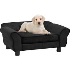 vidaXL Divano Per Cani Nero 72x45x30 cm In Peluche