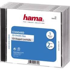 CD double blank case (5 Pcs) - Transparent/Black