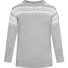 Strikkegensere Dale of Norway Kid's Cortina Sweater - Light Charcoal/Offwhite