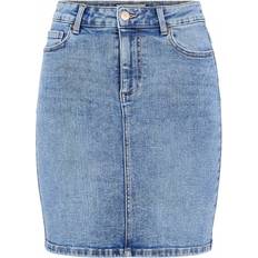 Jeansröcke - Slim-fit Pieces Lili Denim Skirt - Light Blue Denim