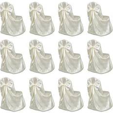 Loose Chair Covers vidaXL Wedding 12-pack Loose Chair Cover Beige (140x110cm)