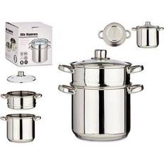 BigBuy Home Olla Vaporera Cristal Acero 6 L