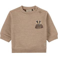 Wheat Wool Sweatshirt Badger Embroidery - Khaki Melange (6342e-682-3204)