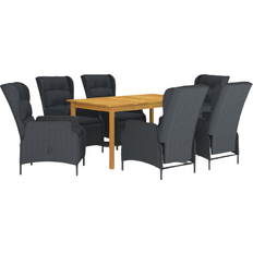 vidaXL 3067841 Ensemble repas de patio, 1 Table incluse 6 Chaises