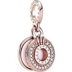 Pandora Sparkling Pave Crown O Dangle Charm - Rose Gold/Transparent