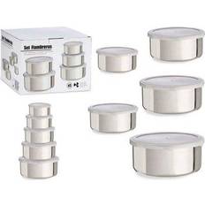 Plata Recipientes de comida BigBuy Home - Recipientes de comida 5pcs