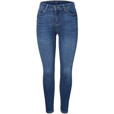 Pieces Woman Jeans Pieces Delly Short Slim Fit Jeans - Medium Blue Denim