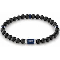 Tommy Hilfiger Wood Bead Bracelet - Black/Silver