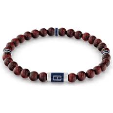 Tommy Hilfiger Wood Bead Bracelet - Brown/Silver