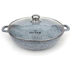 Indbygget ventilation Wokpander Marble med låg 32cm