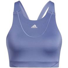 Adidas Medium-Support High-Neck Yoga Sports Bra - Orbit Violet/Ambient Blush