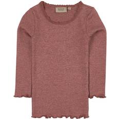 Wheat Rib T-Shirt Lace LS - Dark Rouge Melange (0151e/4151e-007-2614)