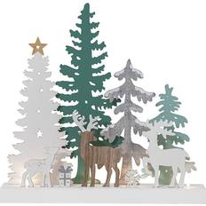 Wood Christmas Villages Star Trading Reinbek Tree Deer Christmas Village 30cm