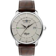 Montre homme Zeppelin Montre Atlantic avec cadran beige et bracelet en cuir à 8442-5 84425 pour homme Gris