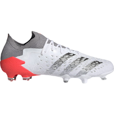 Adidas Predator Freak.1 Firm Ground Boots - Cloud White/Iron Metallic/Solar Red