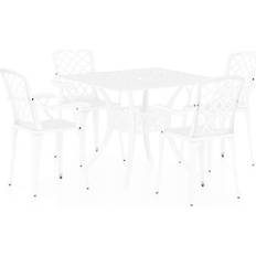 Cafeset vit Utemöbler vidaXL 3070615 Caféset, 1 Bord inkl. 4 Stolar