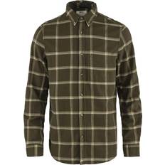 Fjällräven Övik Comfort Flannel Shirt - Dark Olive/Sand Stone