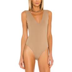 Beige Body Free People Keep It Sleek Bodysuit - Tan