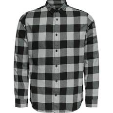 Only & Sons Checked Long Sleeved Shirt - Grey/Griffin