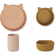 Liewood servis silikon Liewood Silicone Tableware Cat Rose Multi Mix 3-pack