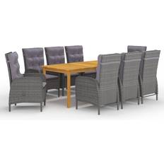 vidaXL 3067869 Matgrupp, 1 Bord inkl. 8 Stolar