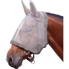 QHP Máscara antimoscas para caballos Fly Gris