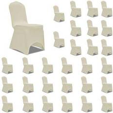 Beige Fundas de silla suelta vidaXL Stretch 30pcs Funda de silla suelta Beige