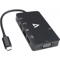 Câbles V7 USB C-VGA/HDMI/RJ45/2xUSB A/USB C M-F Adapter