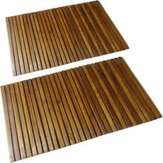 Madera Alfombras de baño vidaXL Acacia 2-pack Marrón cm