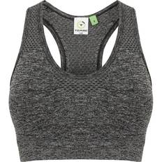 Tombo Naadloze Crop Top - Zwart/Grijs