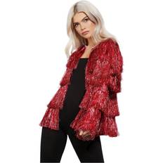 Smiffys Fever Tinsel Festival Jacket Red