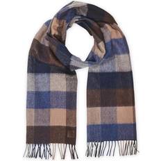 Blå - Dame Skjerf & Sjal Amanda Christensen Merino Wool Block Check Scarf - Navy/Brown