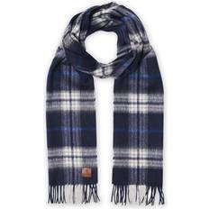 Amanda Christensen Merino Wool Check Scarf - Blue