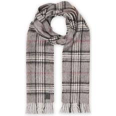 Amanda Christensen Merino Wool Check Scarf Grey