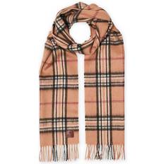 Amanda Christensen Merino Wool Check Scarf Beige