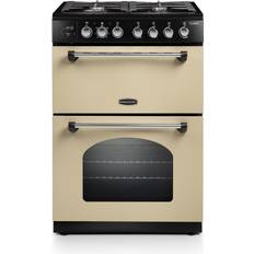 Rangemaster 60cm Gas Cookers Rangemaster CLA60DFFCR/C Classic 60cm Cream Dual Fuel Chrome, Beige