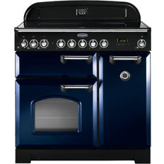 90cm - Dual Fuel Ovens Ceramic Cookers Rangemaster CDL90ECRB/C 90cm Classic Deluxe Electric Ceramic Regal Blue