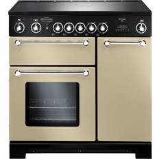 5 Burners Ceramic Cookers Rangemaster KCH90ECCR/C Kitchener 90cm Electric Ceramic Beige, Chrome