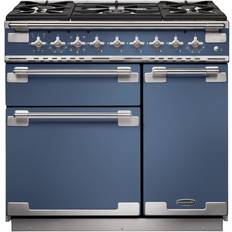 Blue range cooker 90cm Rangemaster ELS90DFFSB/ Elise 90cm dual fuel Stone Blue