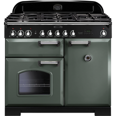 100cm - 5 Burners Gas Cookers Rangemaster CDL100DFFMG/C Classic Deluxe 100cm Dual Fuel Green