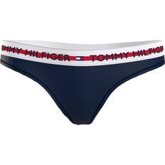 Blu Mutande Tommy Hilfiger Logo Organic Cotton Blend Thong - Desert Sky