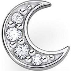 Thomas Sabo Charm Club Single Moon Pavé Ear Stud - Silver/Transparent