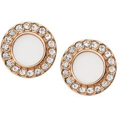 Fossil Stone Glitz Studs - Rose Gold/White/Transparent