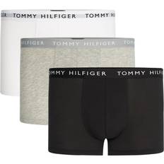 Blanco - Mujer Bragas Tommy Hilfiger Essential Logo Waistband Trunks 3-pack - White/Heather Grey/White/Black