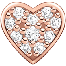 Thomas Sabo Charm Club Individual Heart Pavé Pin Earring - Rose Gold/Transparent