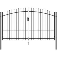 Nero Cancelli vidaXL Fence Gate Double Door with Spike Top 300x250cm