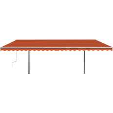 vidaXL Toldo Retráctil Automático Con Postes Crema 6 x 3 m Multicolor 600x300cm