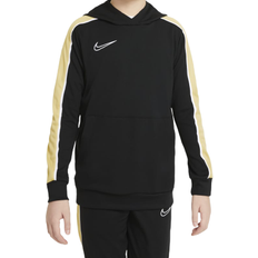 Nike Dri-FIT Academy Pullover Hoodie Kids - Black/Saturn Gold/White