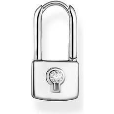 Thomas Sabo Charm Club Creole Individual Padlock Earring - Silver/Transparent